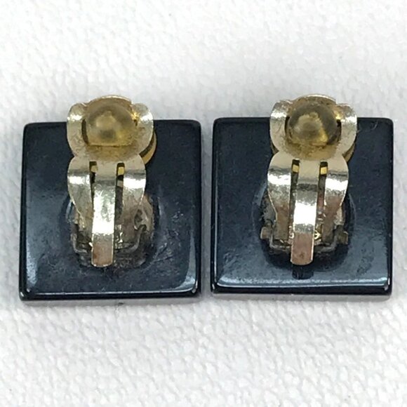 CHANEL CC Mark Square Coco Rhinestone Earrings Accessories Plastic Light blue - Picture 2 of 7